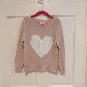 Little Girls Pink Lily heart sweater size S. Matching Mama sweater available